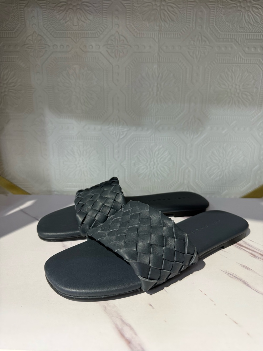 Yosi Samra - Nathalie - Woven Slide Sandals in Navy